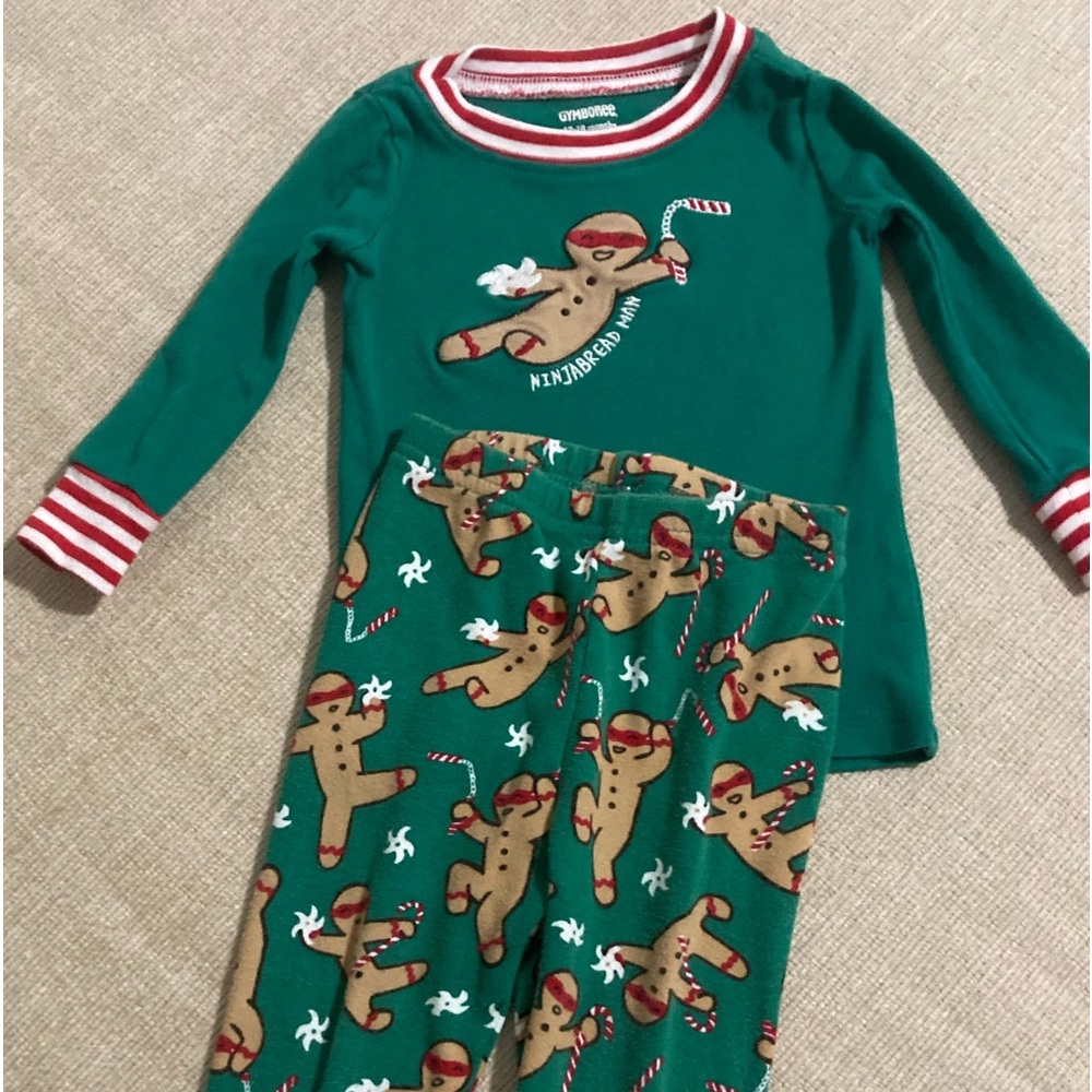 Gymboree Gingerbread Ninja Green Kids Pajamas